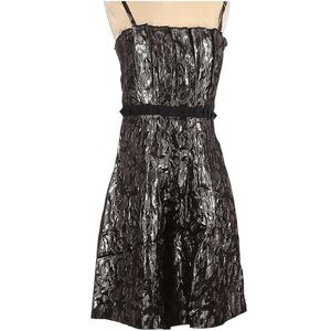 Tory Burch Silver Black Spaghetti Strap A-Line Dress